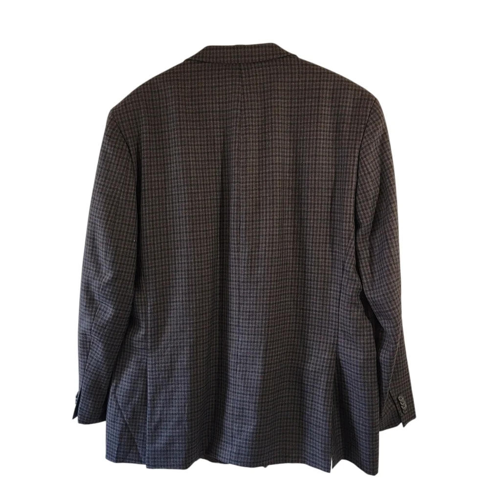 MICHAEL Michael Kors Men's Single Breasted Blazer Sz 50L Gray Plaid 100% Wool